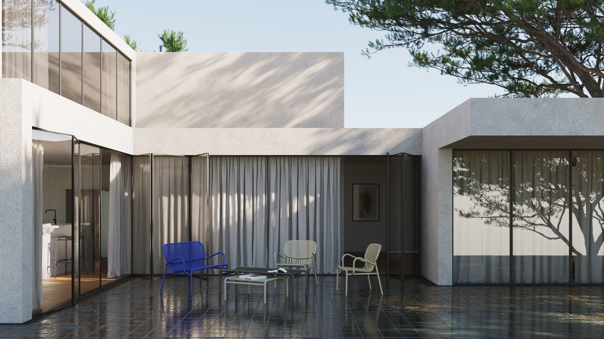 Алюминиевая садовая скамейка с порошковым покрытием с подлокотниками Petite Friture выходные ARCH-00120153 - Вид №46