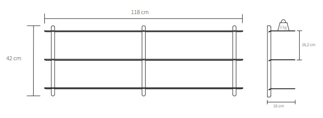 Стальной и деревянный настенный книжный шкаф Gejst Nivo ARCH-00024242 - Вид №12