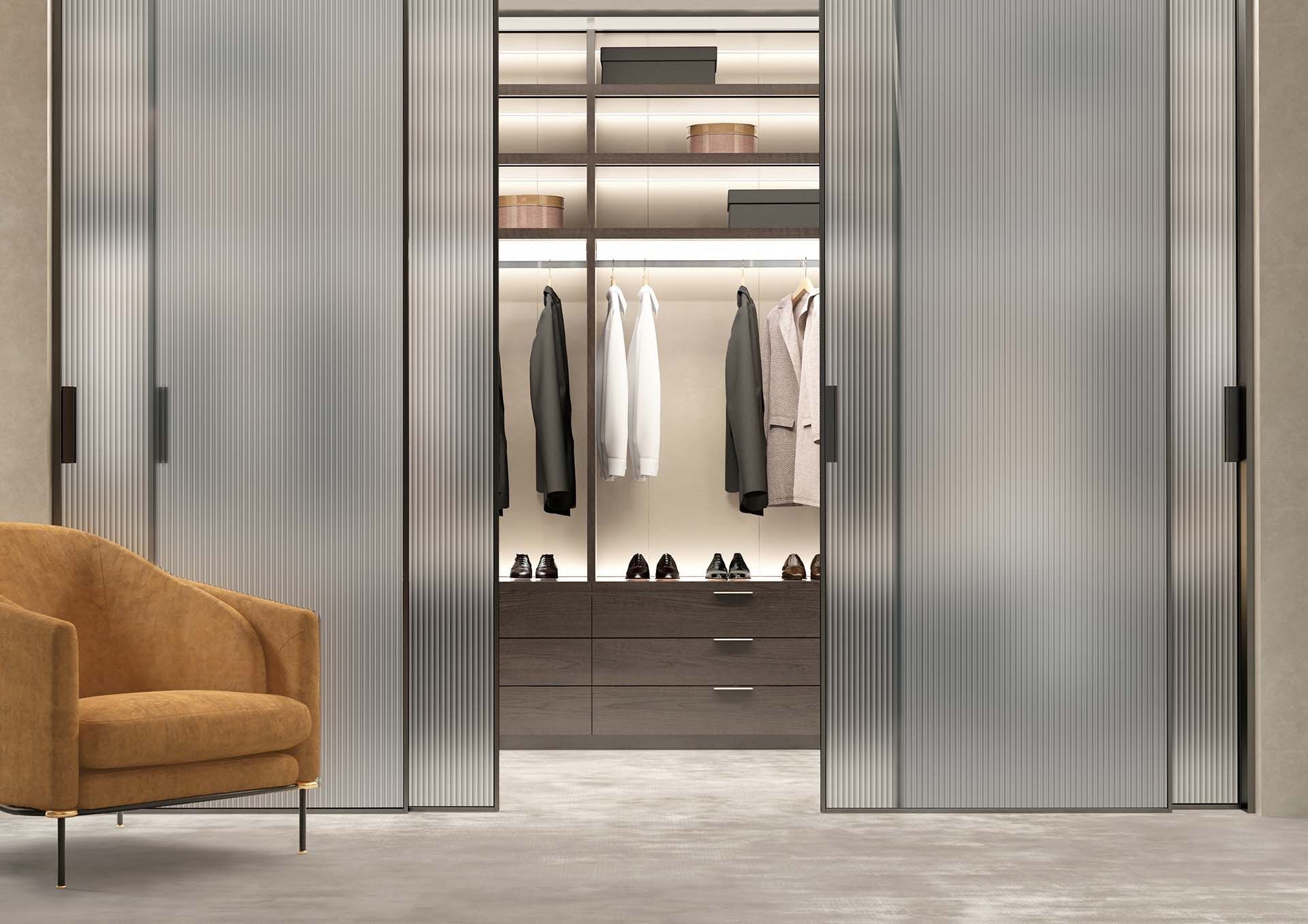 Матовое стекло с линейной текстурой Madras® Madras® linear Texturized ARCH-00036059 - Вид №3