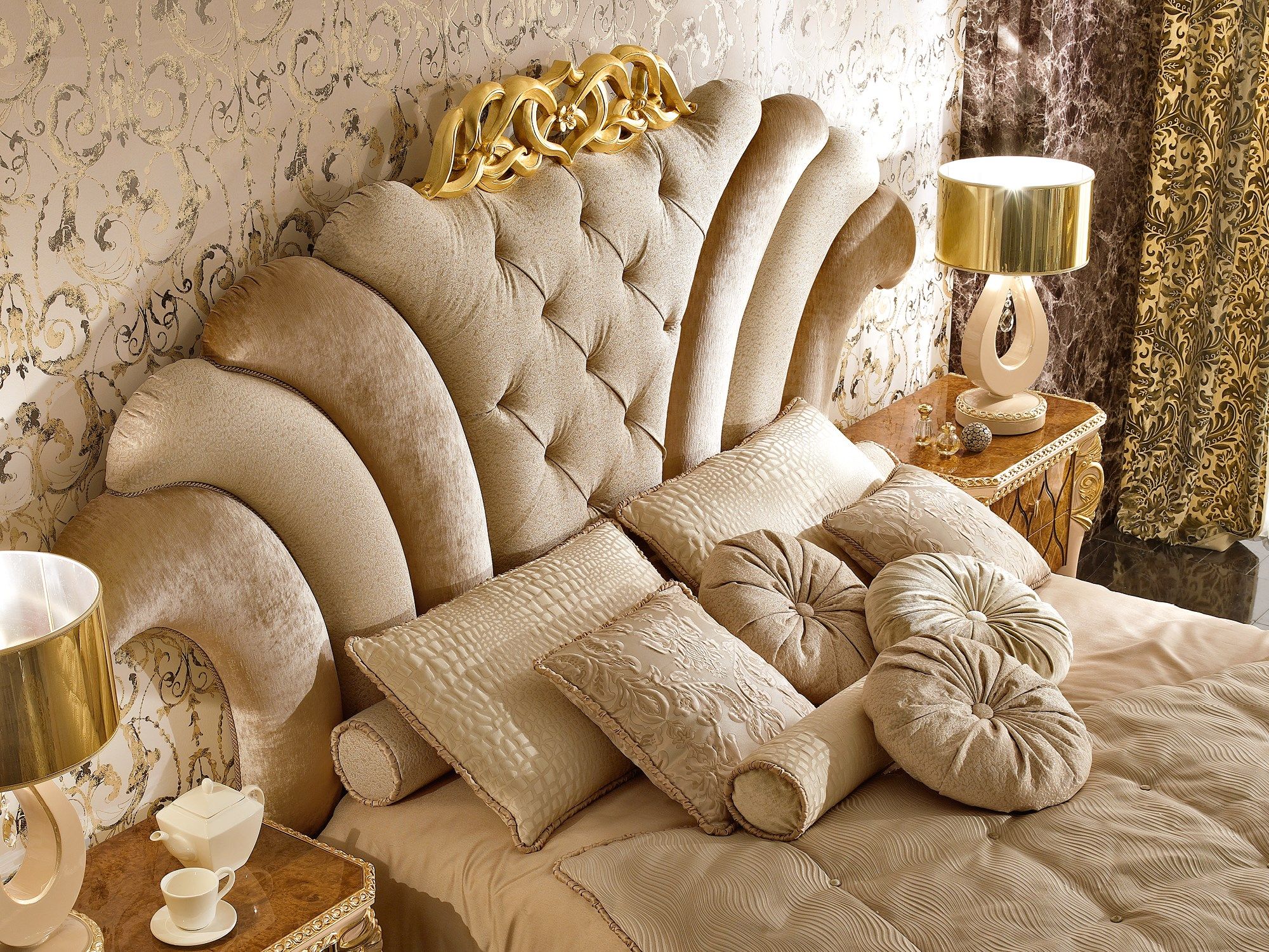 Двуспальная кровать с капитонным изголовьем A.R. Arredamenti ARCH-00141318 - Вид №3