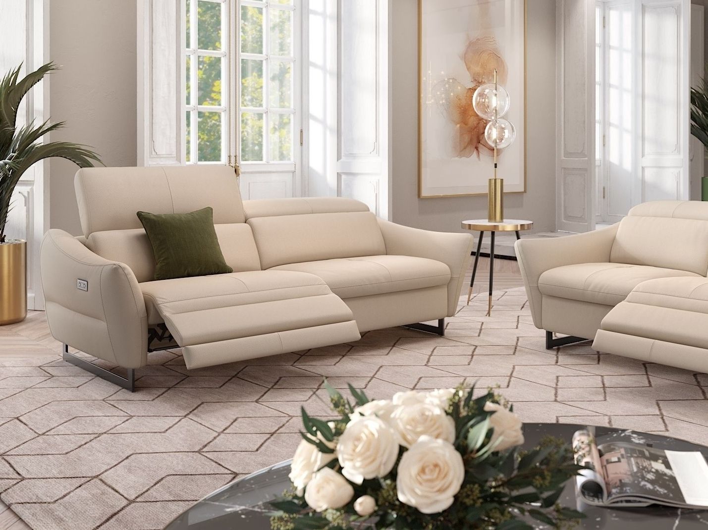 3-местный кожаный диван Sofanella MODENA ARCH-00120211 - Вид №3