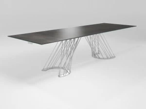 Barel Раздвижной прямоугольный стол из стеклокерамики и железа Sistema santiago