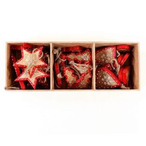 Украшения подвесные Stars/Trees/Hearts, деревянные, в подарочной коробке, 30 шт.