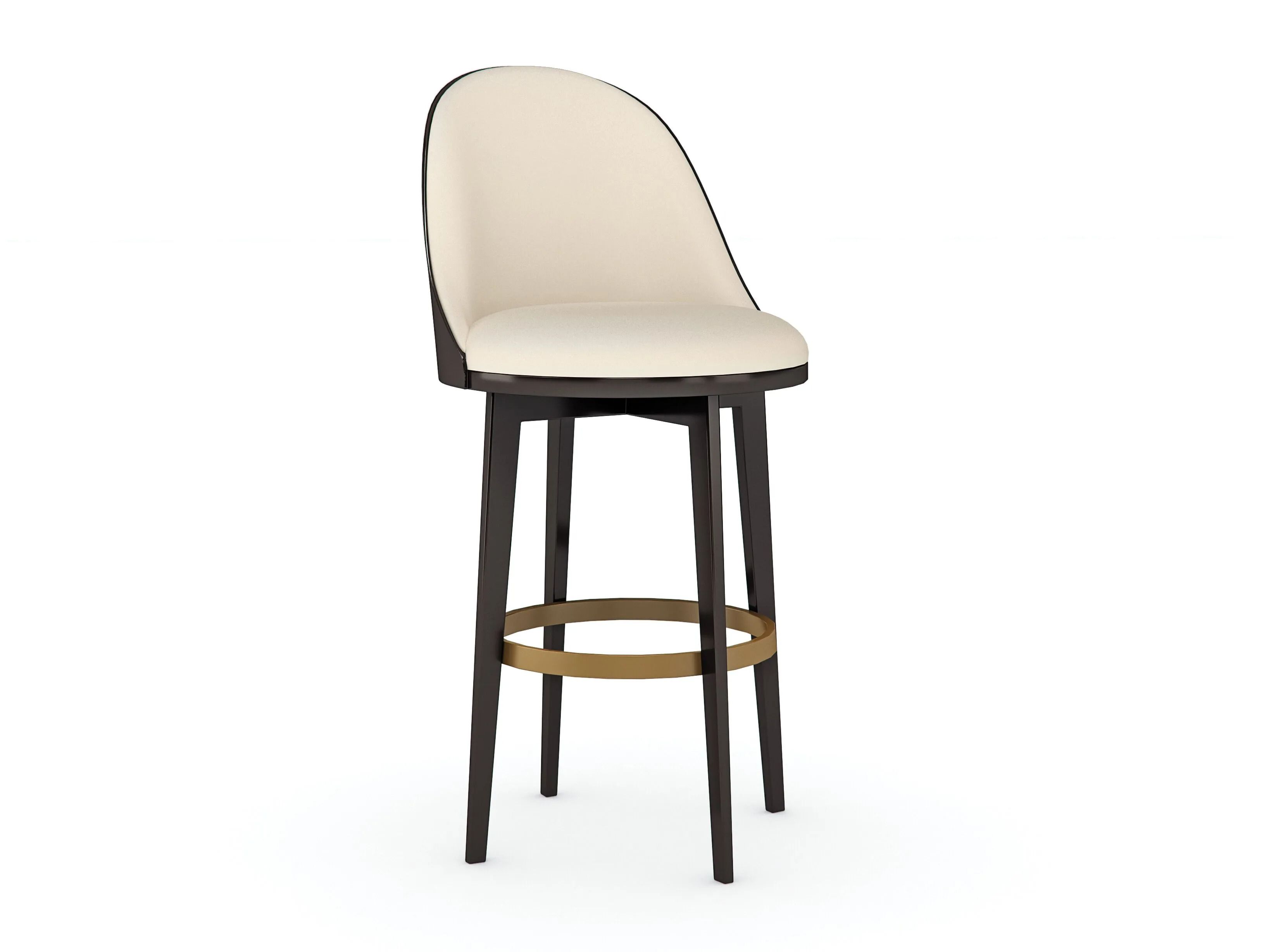 Кожаный поворотный высокий мягкий стул Caracole ANOTHER ROUND ARCH-00099739 - Вид №11