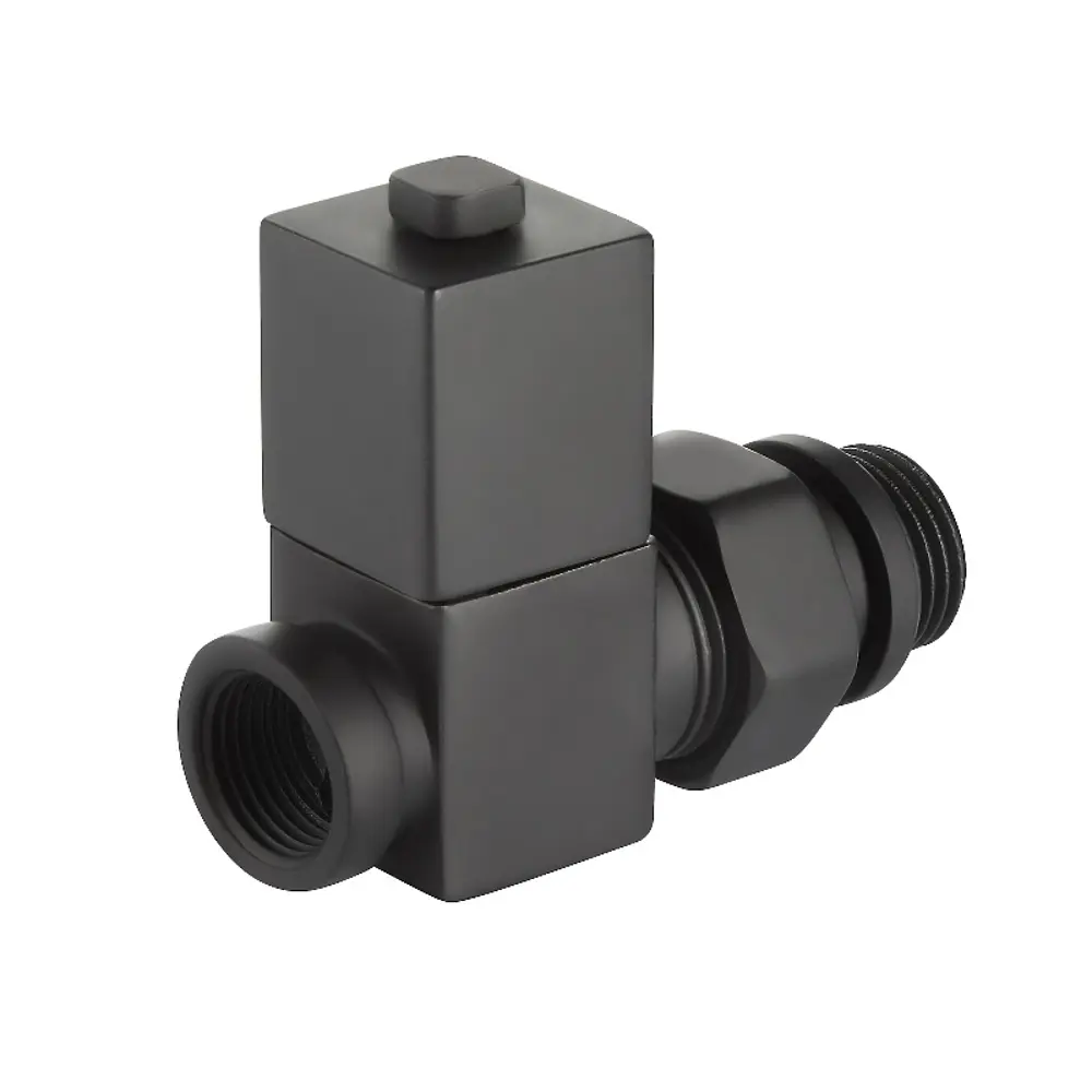 Набор вентилей для радиатора Royal Thermo Cube 1/2" прямой цвет черный STLM-2003131 - Вид №4