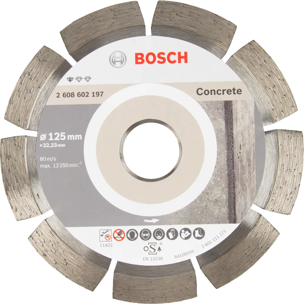 Диск алмазный по бетону Bosch Standard for Concret 2608602197 сегментный 125x22.2x2 мм BOSCH PROFESSIONAL STLM-2062869