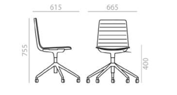 5 спиц мягкий операционный стул Andreu World Flex High Back ARCH-00012363 - Вид №2
