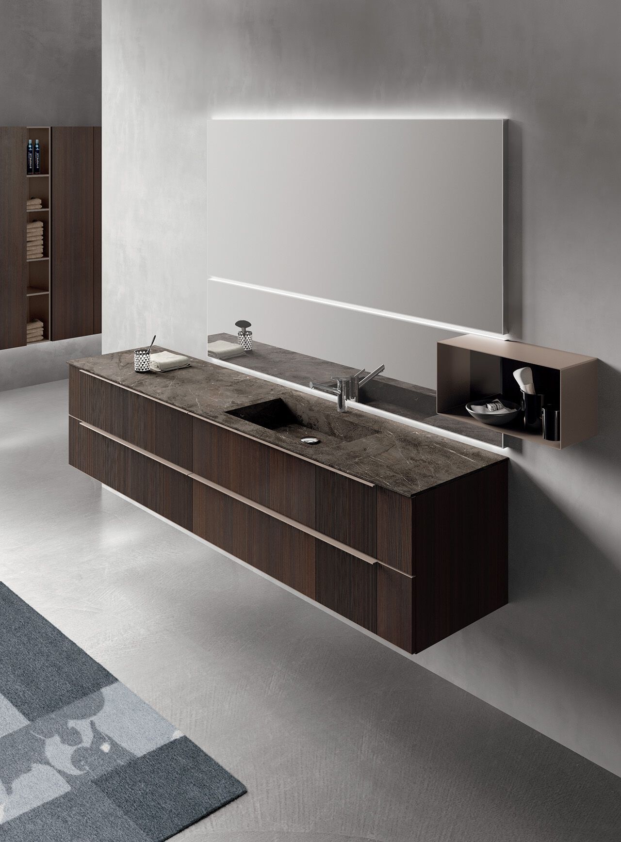 Подвесной умывальник с ящиками ARCOM Pollock текстуры ARCH-00104890 - Вид №1