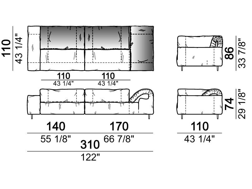 Секционный кожаный диван Arketipo CRAZY DIAMOND ARCH-00133462 - Вид №47