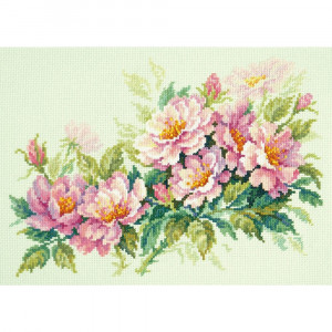 040-74 Розовый шиповник Набор для вышивания Чудесная Игла 30 х 20 см Чудесная игла