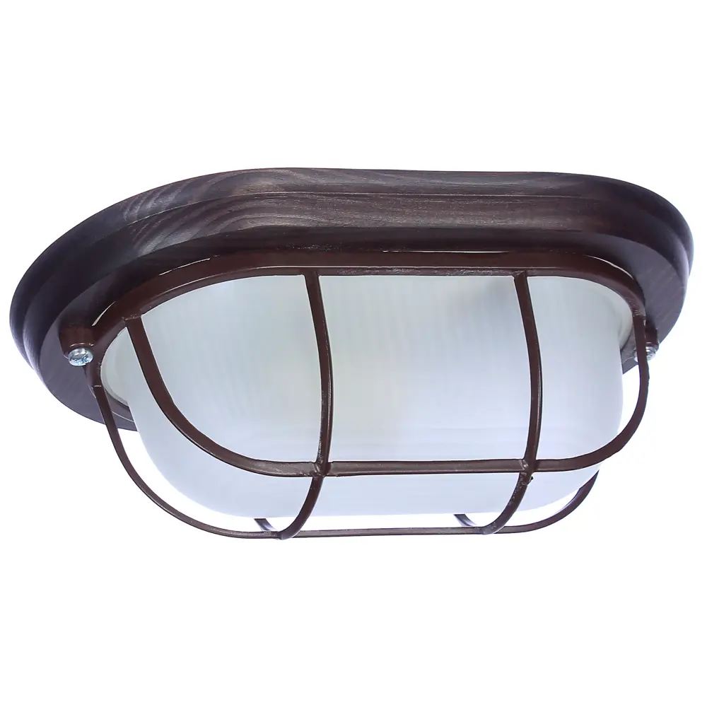 Светильник для сауны овальный с решёткой 1xE27x60 Вт, цвет венге, IP65 ЗАВОД ЭЛЕТЕХ STLM-2060218