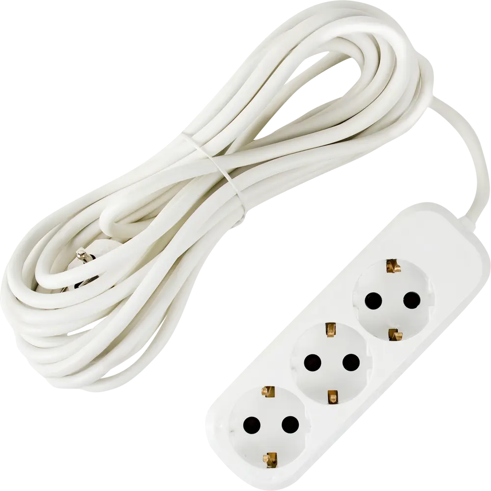 Удлинитель с заземлением для бытовой техники 3 розетки 7 м цвет белый Santreyd STLM-2034160