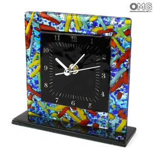 1644 ORIGINALMURANOGLASS Настольные часы Разноцветные - муранское стекло 13 см