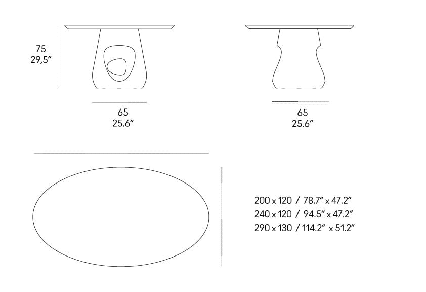 Овальный или круглый стол из Fenix и бетона Casamania & Horm ARCH-00112636 - Вид №6