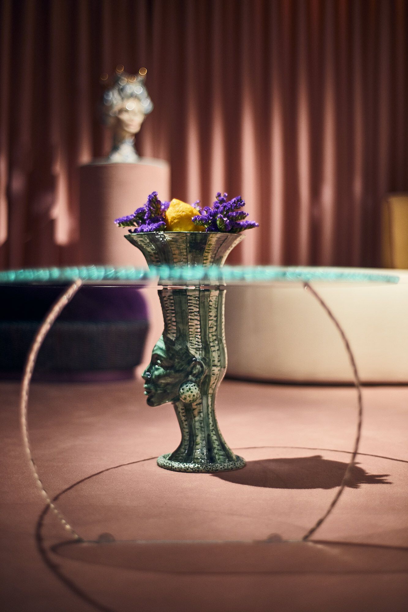 Овальный стеклянный журнальный столик с керамической вазой Paolo Nesi GRACE ARCH-00149877 - Вид №6