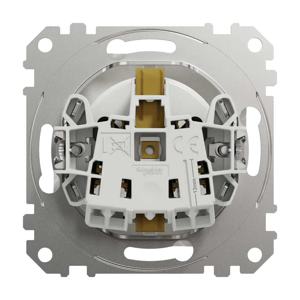 Розетка встраиваемая Systeme Electric Sedna Design с заземлением со шторками цвет белый STLM-2023921 - Вид №2