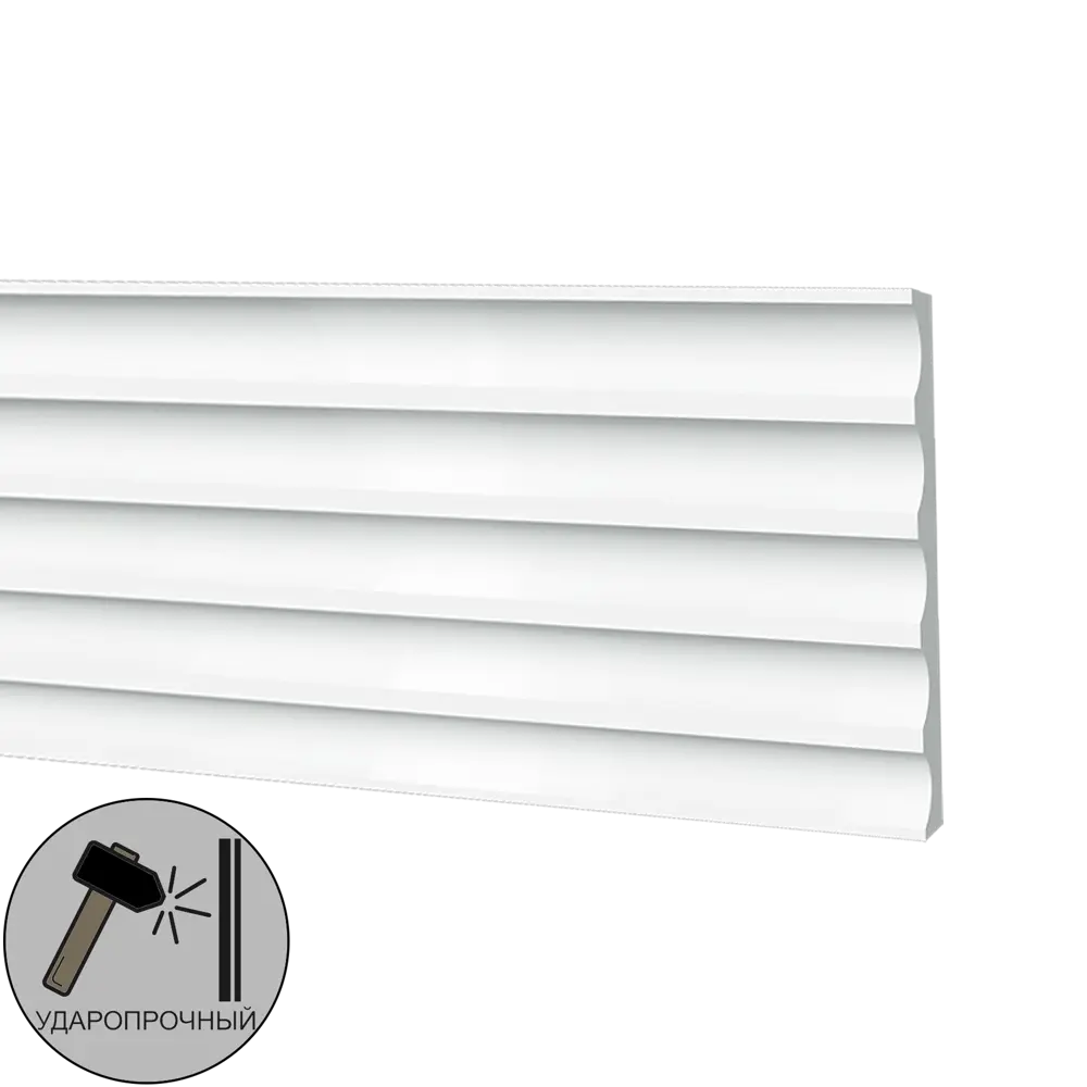 Молдинг настенный полистирол ударопрочный Decor-Dizayn DD902 белый 10x130x2000 мм STLM-2072162