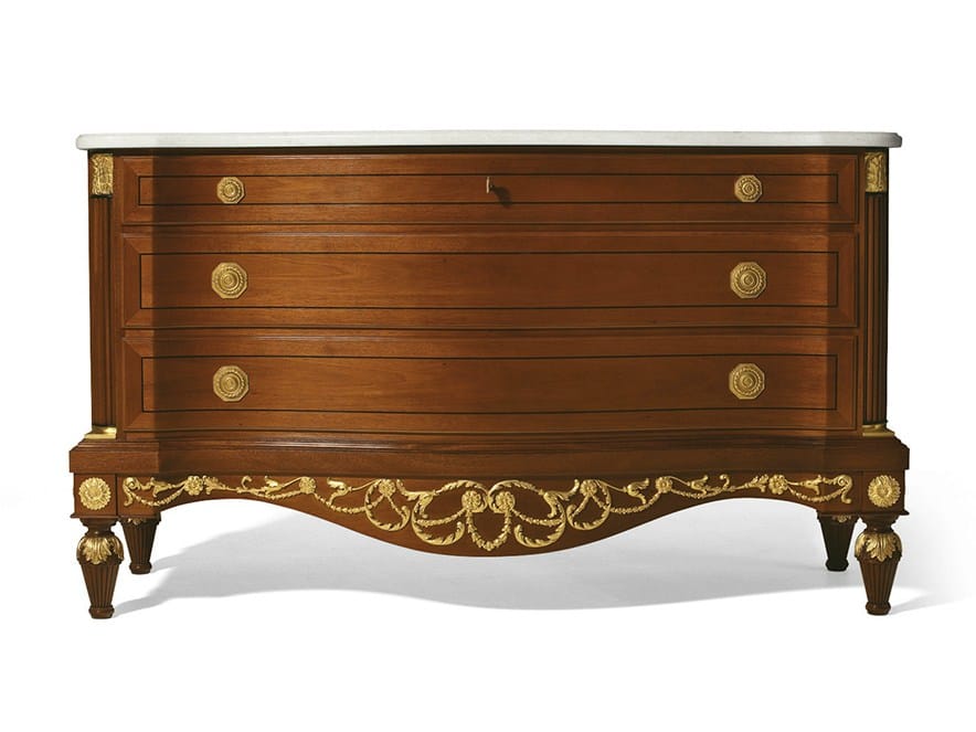 Комод из красного дерева с мраморной столешницей OAK Галерея ARCH-00130869 - Вид №1