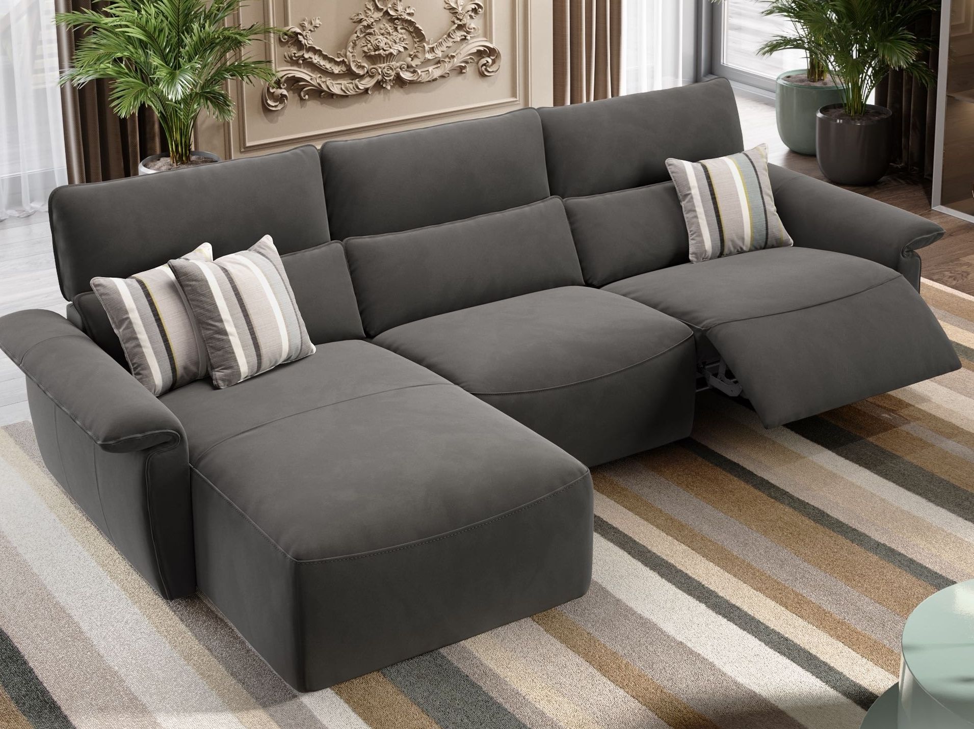 Тканевый диван с полуостровом Sofanella Merida ARCH-00064503 - Вид №1