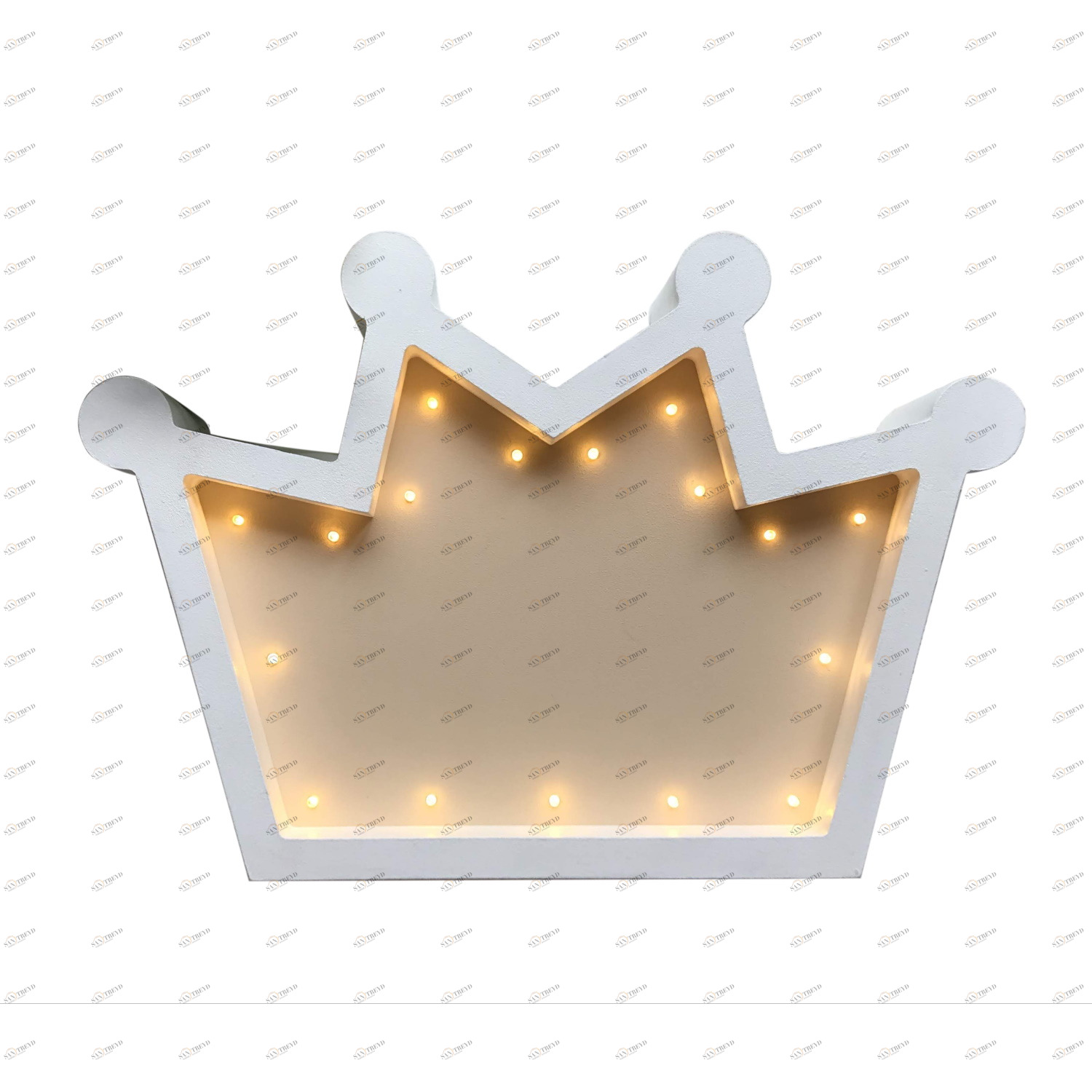 Ночник деревянный 30 см крем-брюле "Корона" LAMPA I DEREVO  00-3880225 Белый;коричневый Santreyd 