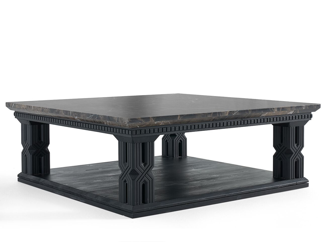 Деревянный квадратный журнальный столик с мраморной столешницей NDESIGN Ezora ARCH-00024457 - Вид №1