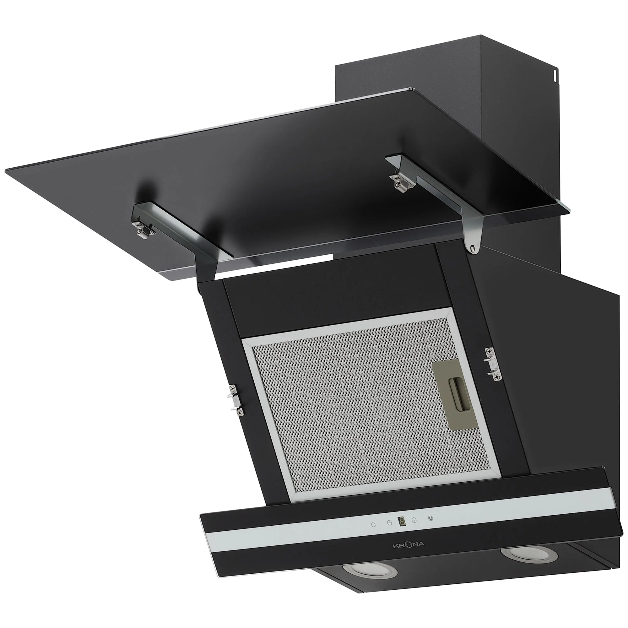 9214320 Вытяжка наклонная KRONA IRMA A 600 black S черный/серебристый KRONA1 STDN-0093343 - Вид №2