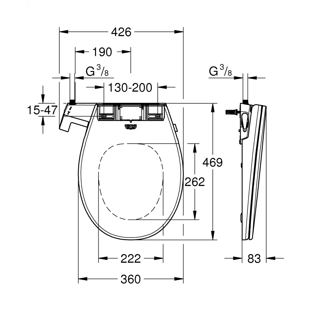 Сиденье для унитаза Grohe Bau Ceramic дюропласт цвет альпин-белый STLM-2133505 - Вид №15