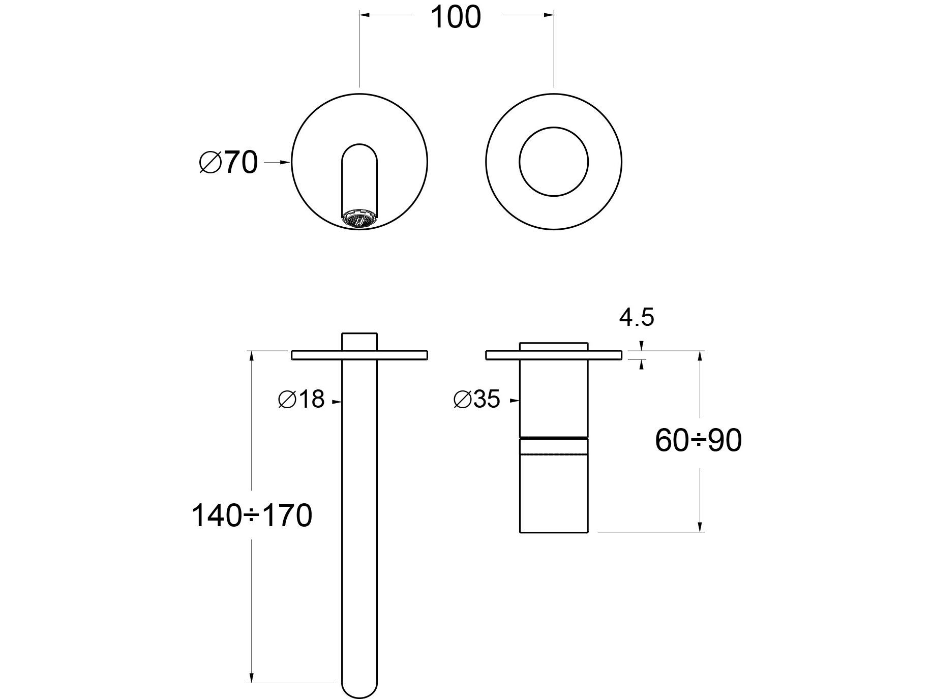 Настенный однорычажный смеситель для раковины GUGLIELMI RUBINETTERIE Sprint Color ARCH-00084863 - Вид №8