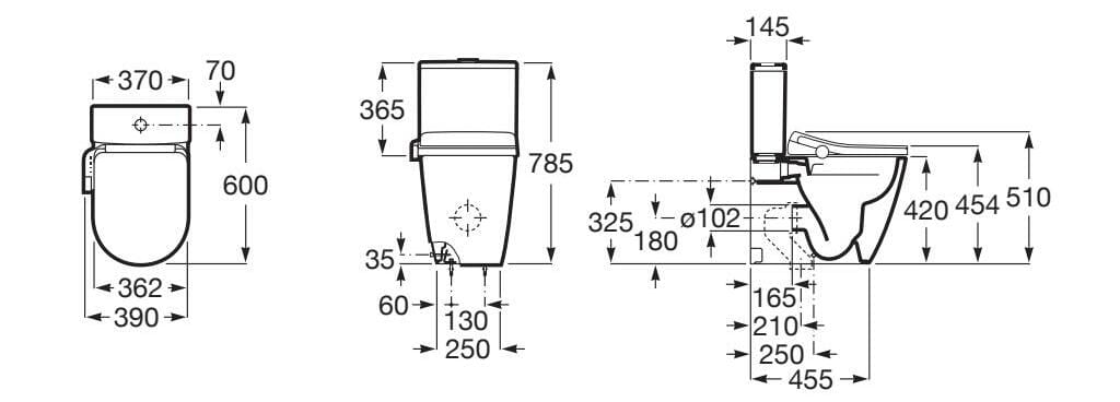 Напольный керамический компактный туалет биде Roca Ona ARCH-00109271 - Вид №6
