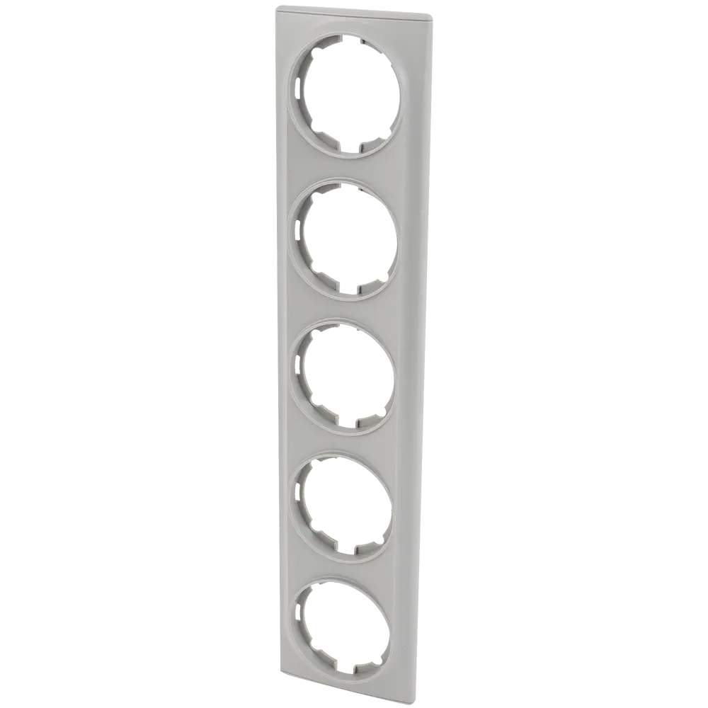 Рамка для розеток и выключателей Onekey Florence 5 постов, цвет серый ONEKEYELECTRO STLM-2004823 - Вид №1