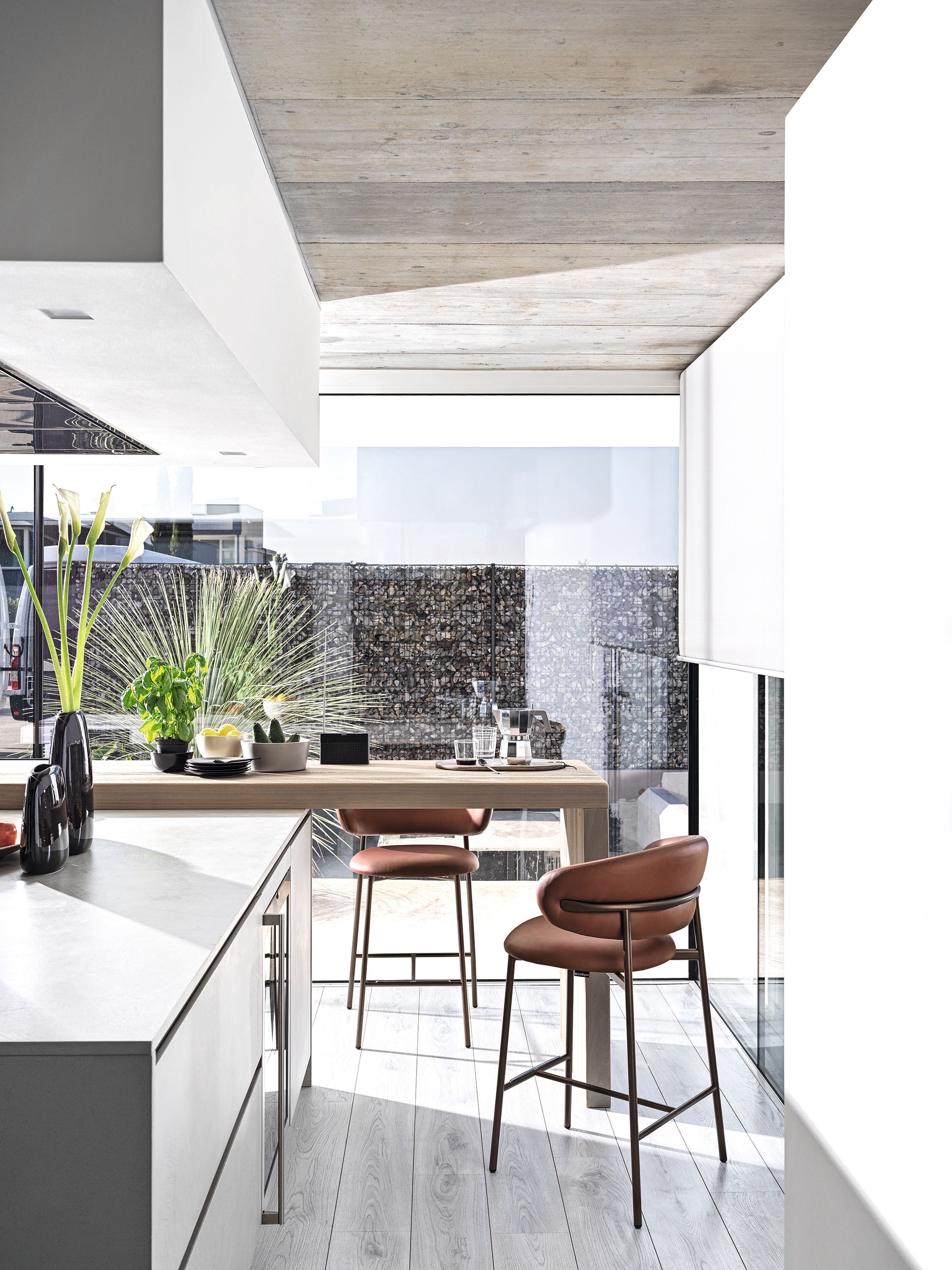 Высокий тканевый стул с подставкой для ног Calligaris Олеандр ARCH-00054512 - Вид №2