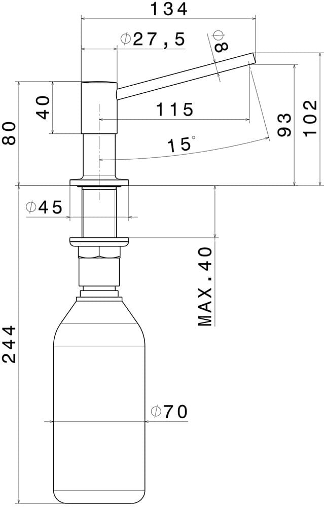 Дозатор моющего средства Newform X-TREND KITCHEN ARCH-00131782