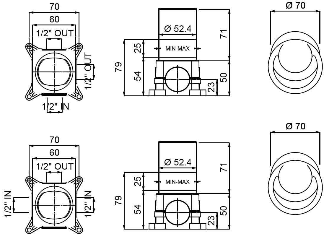 Однорычажный встраиваемый смеситель для душа QD Magistro Lab Smile ARCH-00066521 - Вид №1