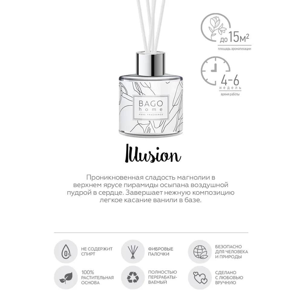 Ароматический диффузор Bago Home Иллюзия BAB0144 45 мл STLM-2058879 - Вид №2