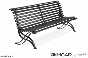 DIMCAR Металлическая скамейка в современном стиле со спинкой Elite 946