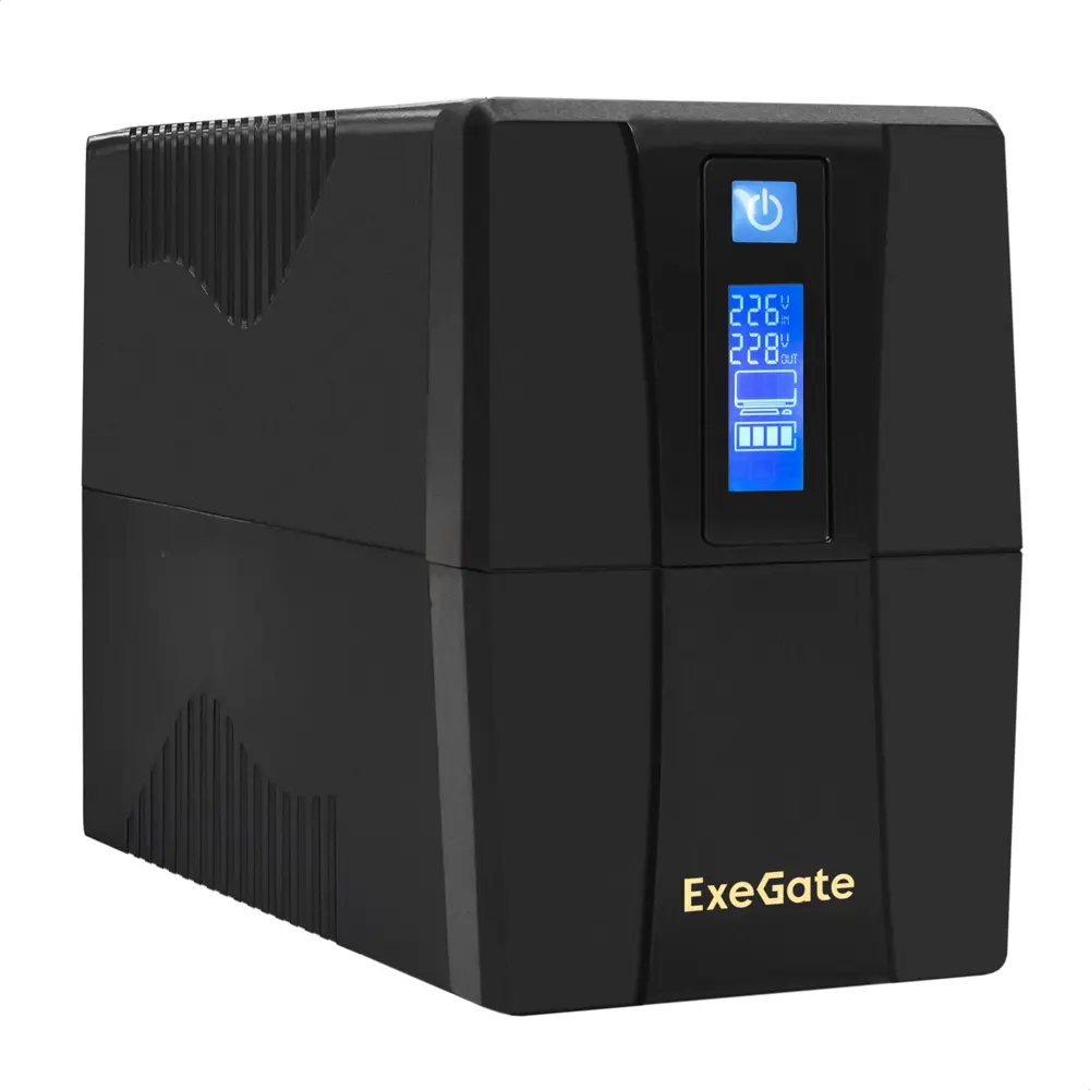 Источник бесперебойного питания Exegate SpecialPro Smart LLB-1000.LCD.AVR.2SH.RJ.USB 1000 ВА 1000 Вт