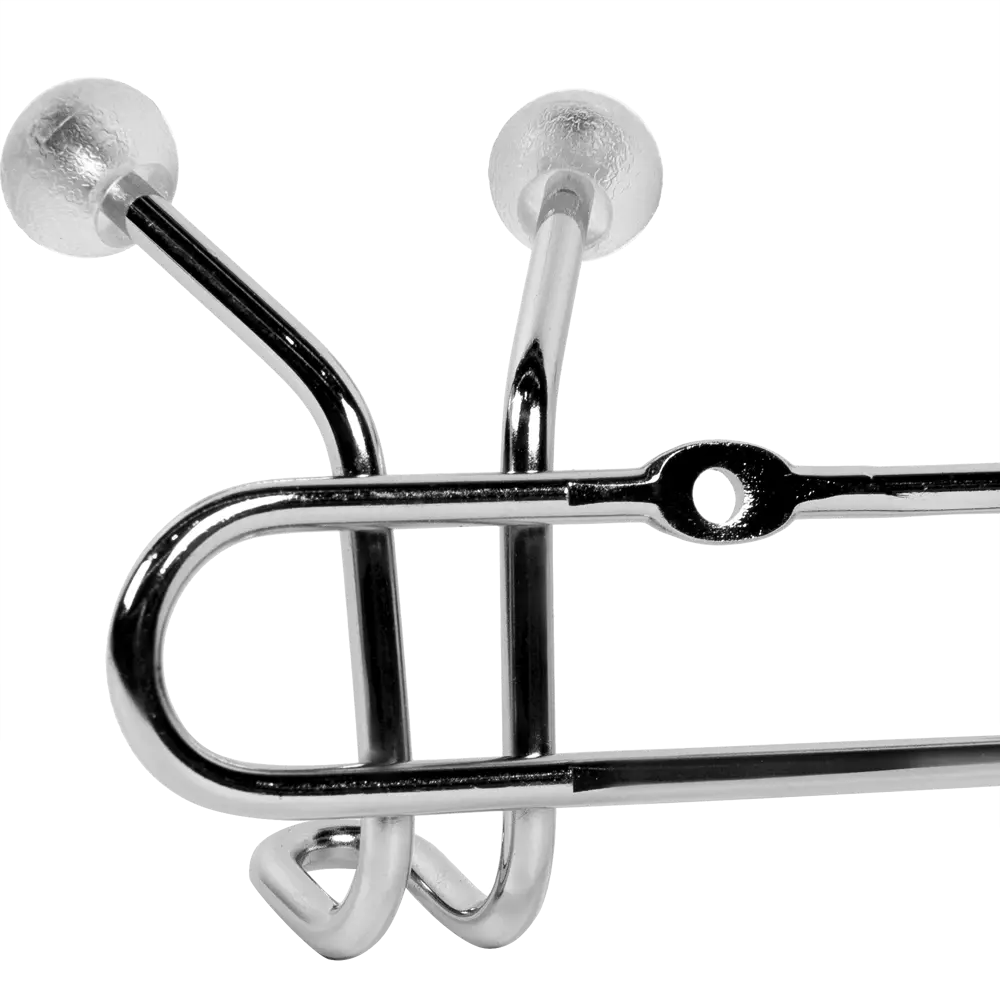 Планка 2 крючка 15.5 см пластик цвет хром Santreyd STLM-2139279 - Вид №1