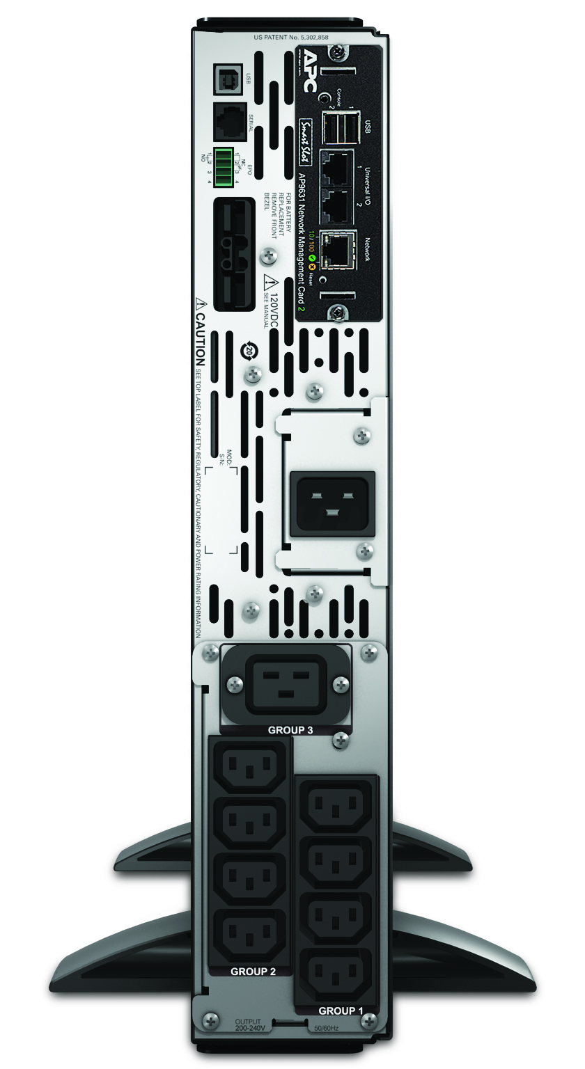 SMX3000RMHV2UNC Smart-ups x 2700 watts / 3000va rack/tower lcd 200-240v with network card, interface port smartslot, usb, extended runtime model, 2 u APC Santreyd  - Вид №5