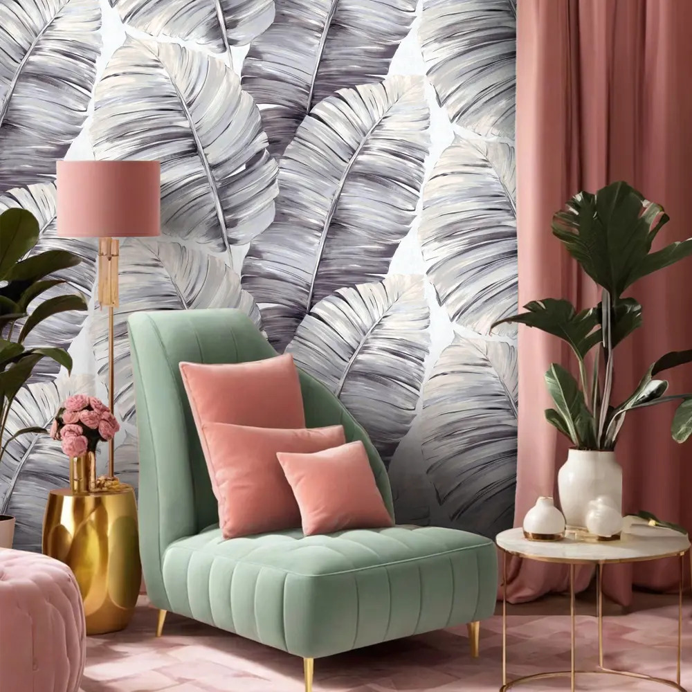 Erismann Bali: серые флизелиновые обои с растительным орнаментом 89420889 STLM-1563443 - Вид №6