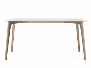 Обеденный стол стеклянный с ножками осветленный дуб, графитовый 160 см Floyd THE IDEA  210043 Дуб сонома;бежевый