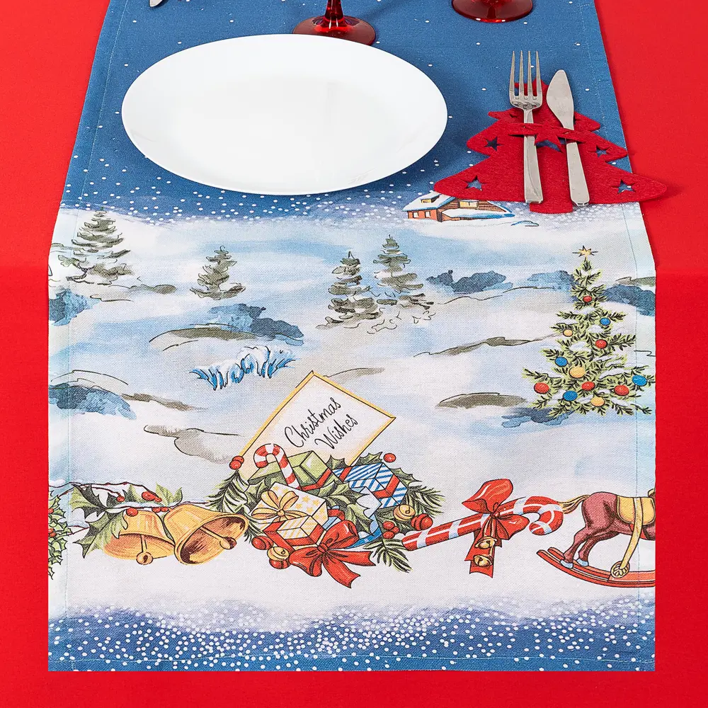 Дорожка Altali Сочельник прямоугольная 40x140 см цвет синий STLM-2180144 - Вид №4