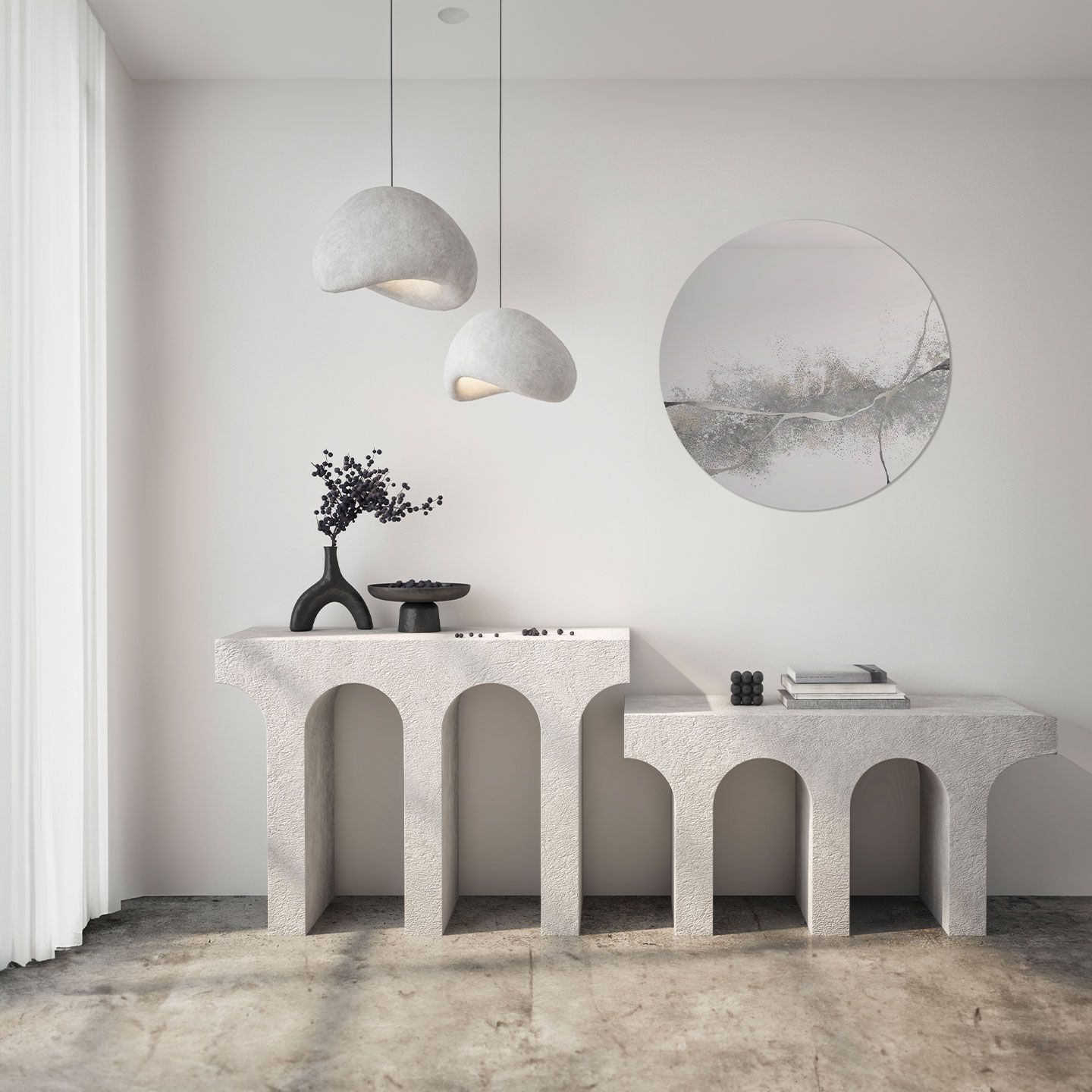 Настенное круглое зеркало Agave KINTSUGI ARCH-00058276 - Вид №4