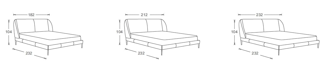 Кожаная двуспальная мягкая кровать CAMPO DE' FIORI COZ161 ARCH-00080320 - Вид №8