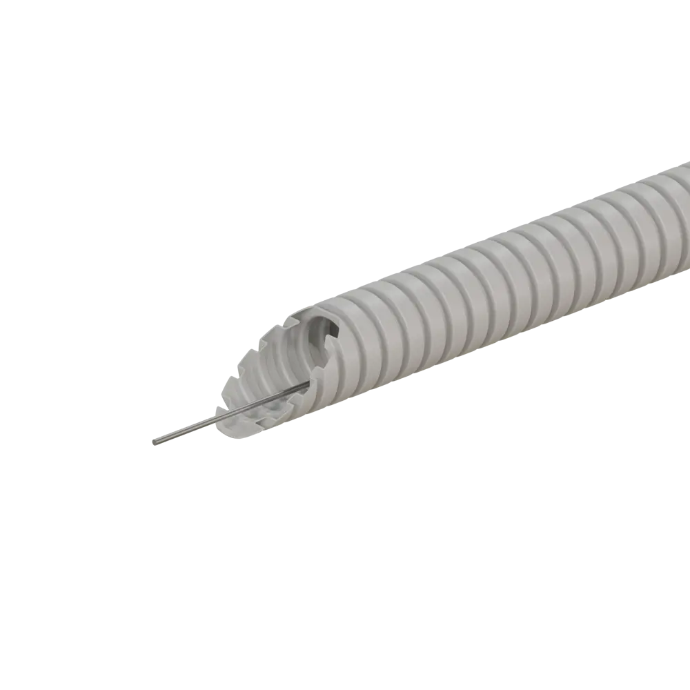 Труба гофрированная Экопласт D20 мм 50 м ПВХ легкая с протяжкой цвет серый STLM-2096780