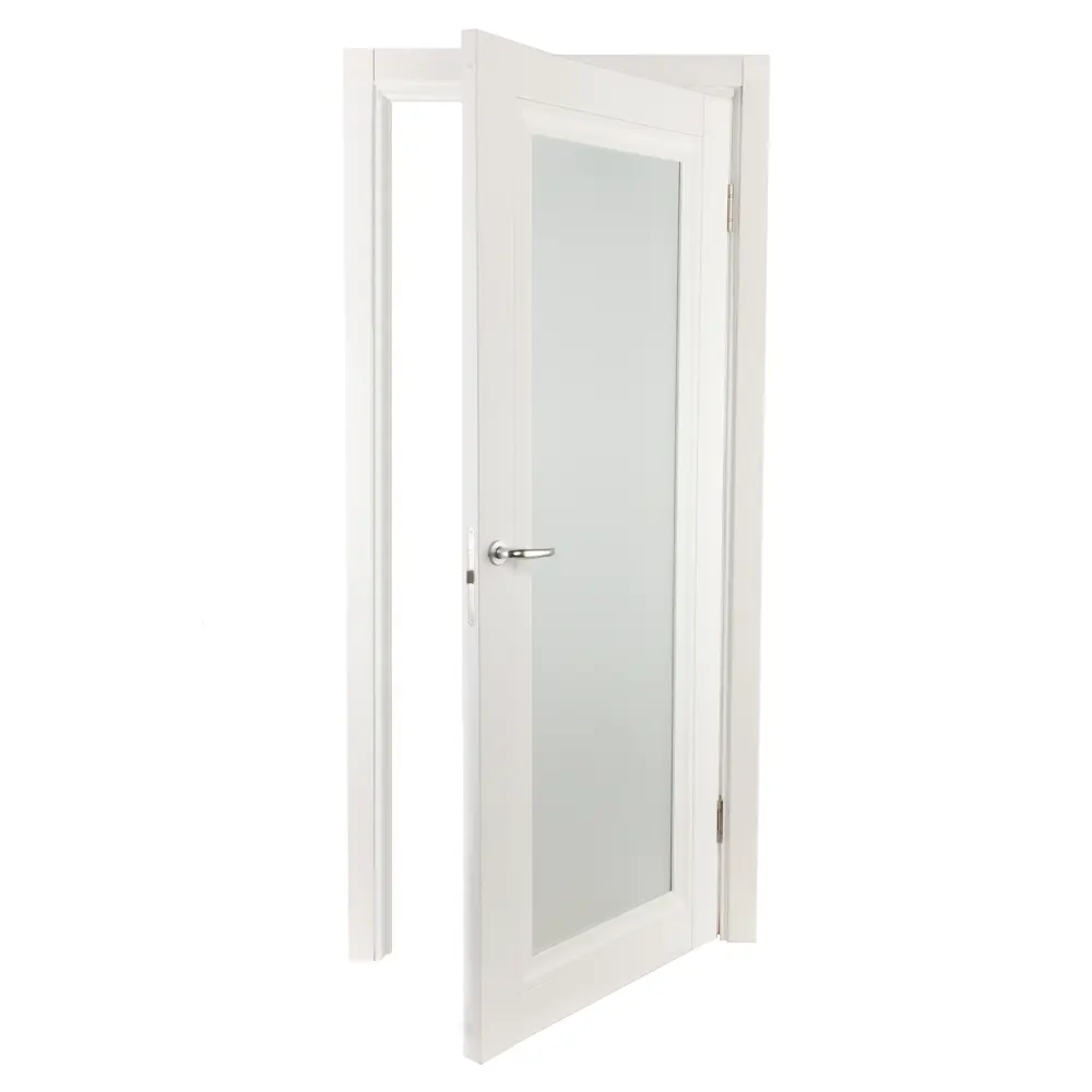 Дверь межкомнатная остекленная Нобиле пп белый 2200x600 мм с замком МАРИО РИОЛИ STLM-2087642 - Вид №3