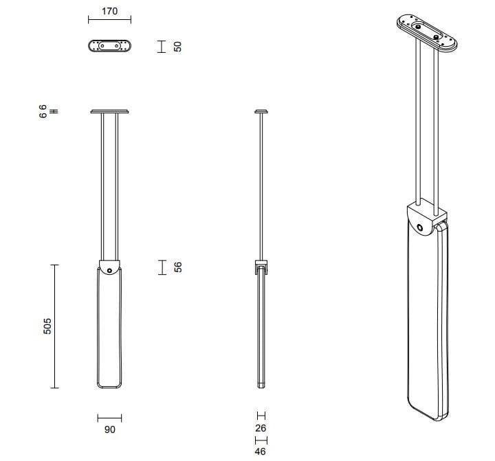 Стеклянный светодиодный подвесной светильник Articolo Studios SLAB ARCH-00042835 - Вид №2