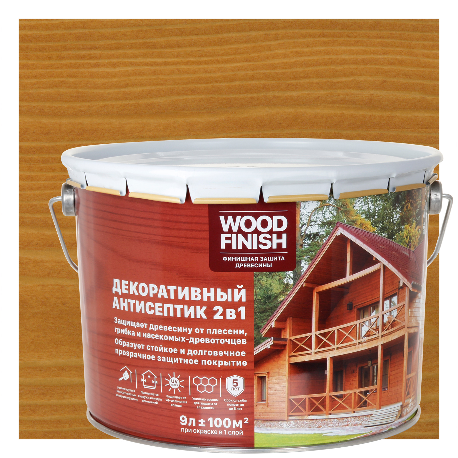 84392156 Антисептик декоративный Wood Finish цвет орегон 9 л STLM-0049139 HUSKY