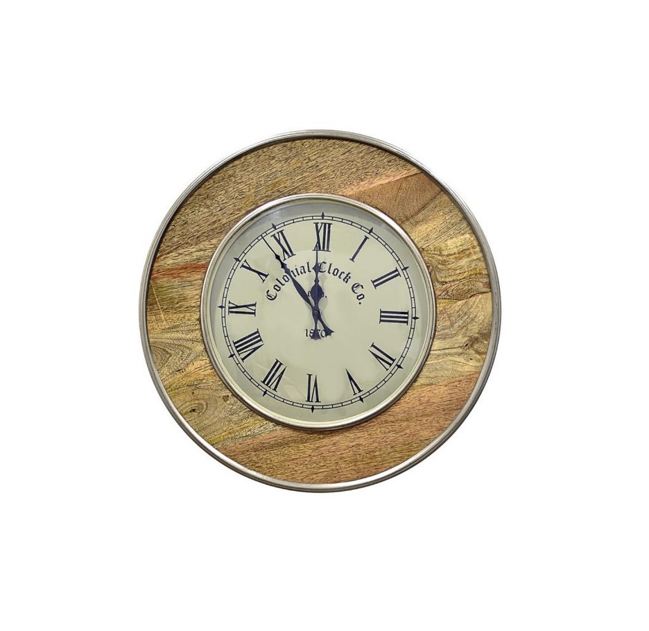 91037342 Настенные часы с отделкой дерево ручная работа 30 см John Molly STLM-0452029 JOHN MOLLY