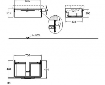 Тумба под раковину 70 см Keramag it!  819081000 Santreyd  - Вид №1