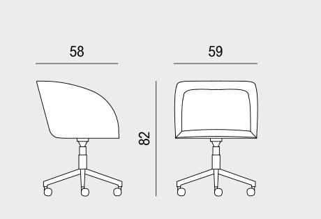 Ткань регулируемая высота операционный стул офис с колесами с подлокотниками Viganò Milly ARCH-00049817 - Вид №1